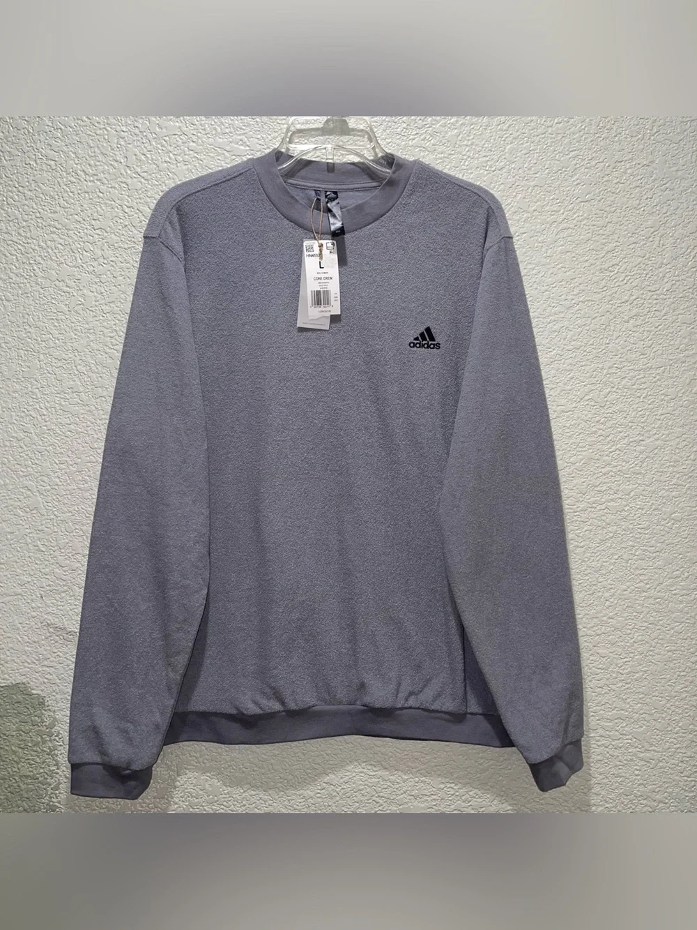 NWT Adidas Sweatshirt Men Core Crewneck Golf Grey Outerwear Gym Athleisure Sz L